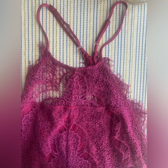 NWT Free People Dahlia Purple Floral Lace Dress Womens Large intimately - Picture 11 of 13